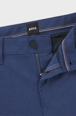Casual regular-fit trousers in anti-wrinkle twill, Blue