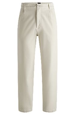 Relaxed-fit trousers in stretch-cotton velvet