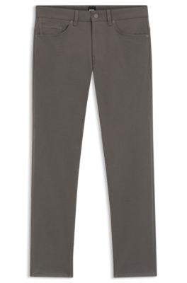 Delaware Slim-fit broek van geborsteld satijn, Donkergrijs