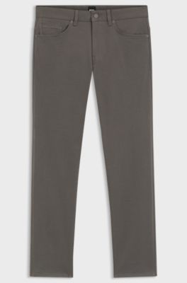 Delaware Slim-fit trousers in brushed satin, Dark Grey