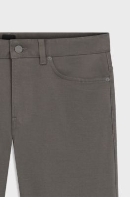 Delaware Slim-fit trousers in brushed satin, Dark Grey