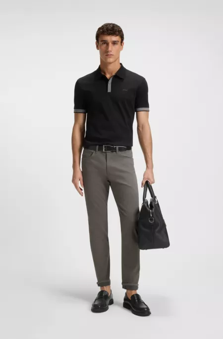 Delaware Slim-fit trousers in brushed satin