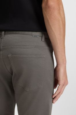 Delaware Slim-fit trousers in brushed satin, Dark Grey