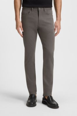 Delaware Slim-fit trousers in brushed satin, Dark Grey