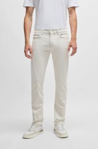 Delaware Slim-fit trousers in brushed satin, White