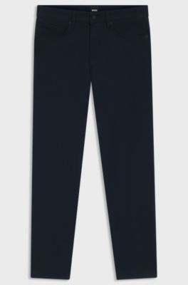 Delaware Slim-fit trousers in brushed satin, Dark Blue