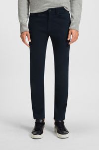 Delaware Pantalon Slim en satin brossé, Bleu foncé
