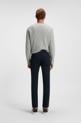 Delaware Slim-fit trousers in brushed satin, Dark Blue