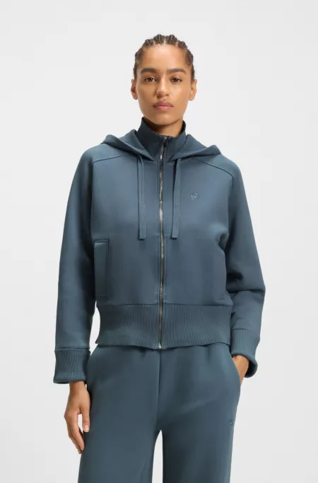 Cotton-jersey hooded jacket with Double B monogram
