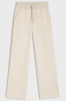 Cotton-jersey tracksuit bottoms with Double B monogram, Natural