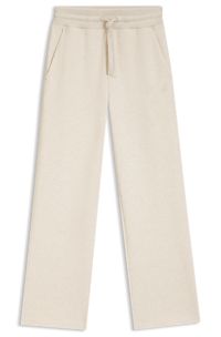 Cotton-jersey tracksuit bottoms with Double B monogram, Natural