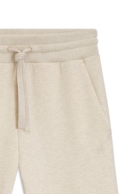 Cotton-jersey tracksuit bottoms with Double B monogram, Natural