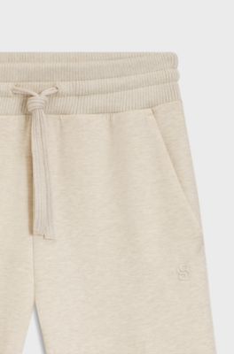 Cotton-jersey tracksuit bottoms with Double B monogram, Natural