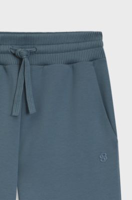 Cotton-jersey tracksuit bottoms with Double B monogram, Blue
