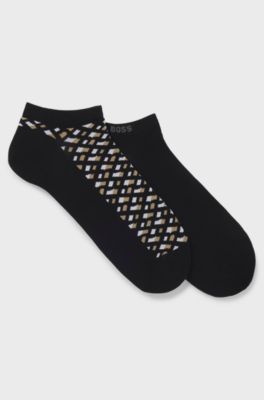 Two-pack of ankle socks in a cotton blend, Black