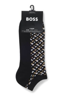 Two-pack of ankle socks in a cotton blend, Black