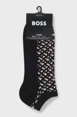 Two-pack of ankle socks in a cotton blend, Black
