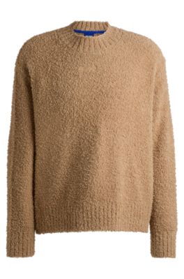 HUGO Boucléknit sweater with embroidered logo