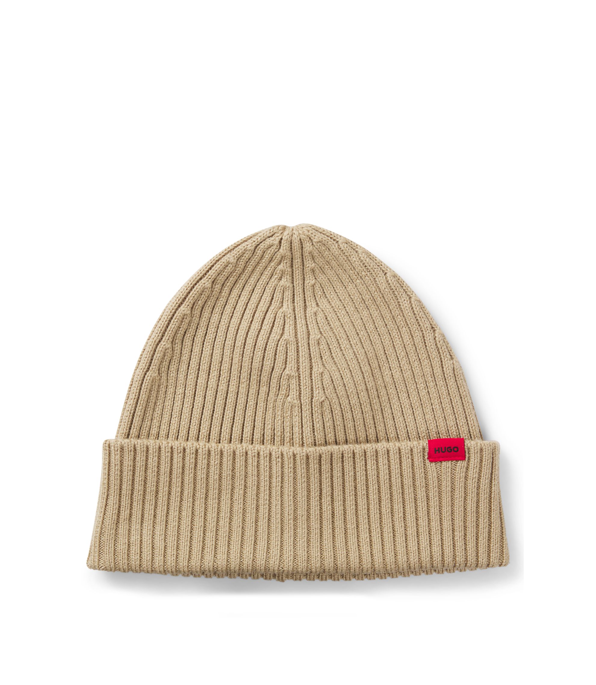 Mütze aus Schurwolle mit rotem Logo