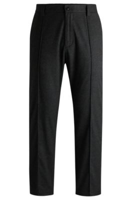 Tapered-fit trousers in stretch material with elasticised waist, Grey