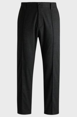 Tapered-fit trousers in stretch material with elasticised waist, Grey