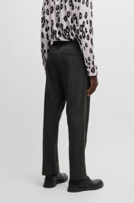 Tapered-fit trousers in stretch material with elasticised waist, Grey