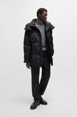PARKA DÉPERLANTE AVEC MOTIF JACQUARD EMBLÉMATIQUE