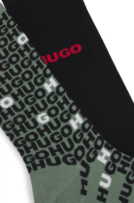 Two-pack of regular-length socks with logo details