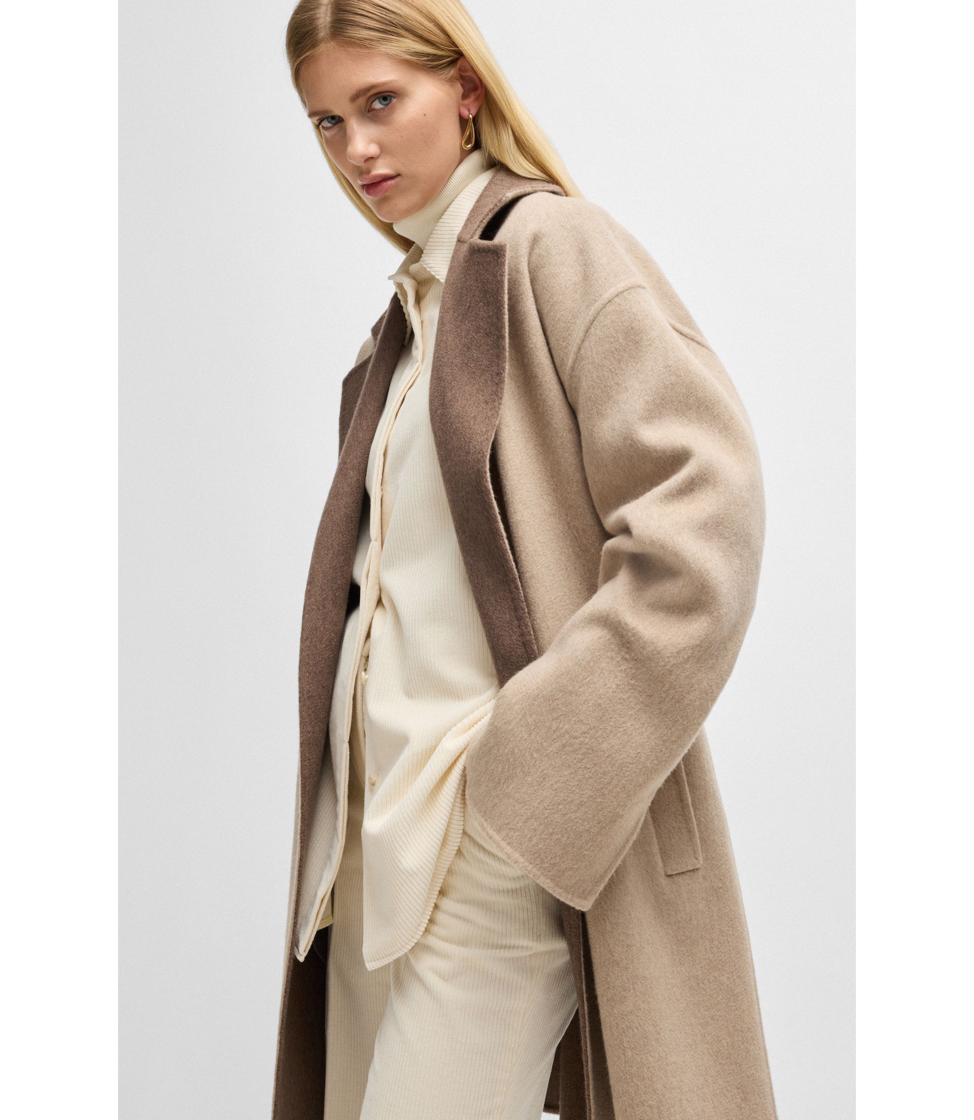 BOSS カシミヤ100%コート HUGO BOSS (ヒューゴボス) カシミヤ スリムフィット チェスターコート