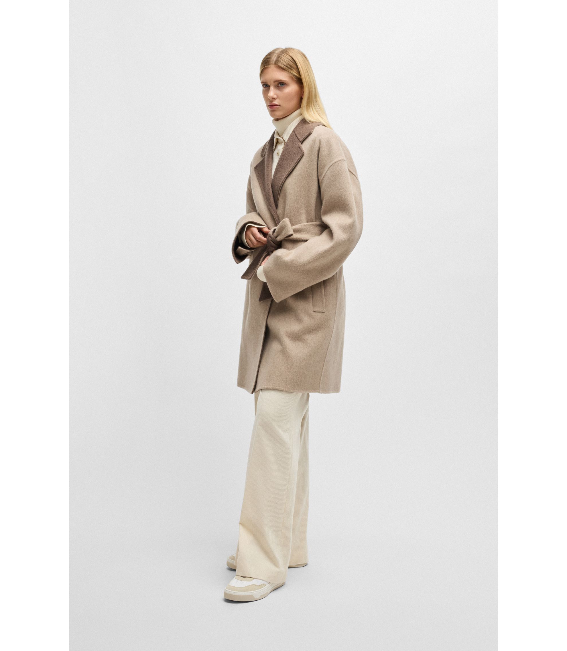 BOSS - イタリア製 ベルト付きコート ウール/カシミアブレンド