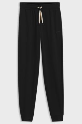 Branded cuffed bottoms in a cotton blend, Black