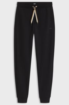 Branded cuffed bottoms in a cotton blend, Black