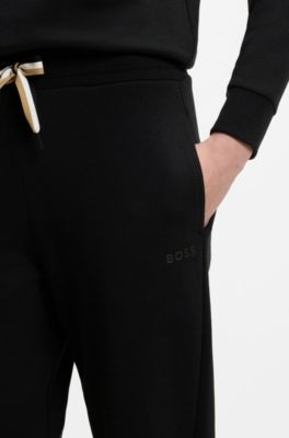 Branded cuffed bottoms in a cotton blend, Black