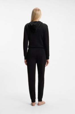 Branded cuffed bottoms in a cotton blend, Black