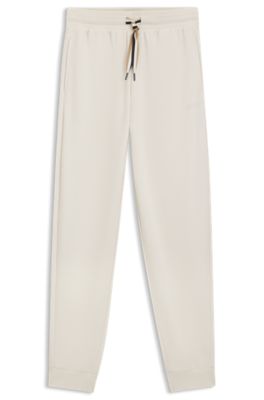 시그니처 스트라이프 드로코드 커프스 트랙수트 팬츠, 내추럴