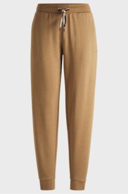 Cuffed tracksuit bottoms with signature-stripe cords, Light Brown