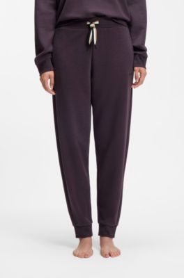 Branded cuffed bottoms in a cotton blend, Dark Purple