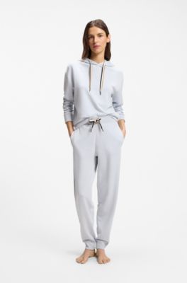 Cuffed tracksuit bottoms with signature-stripe drawcord, Light Purple