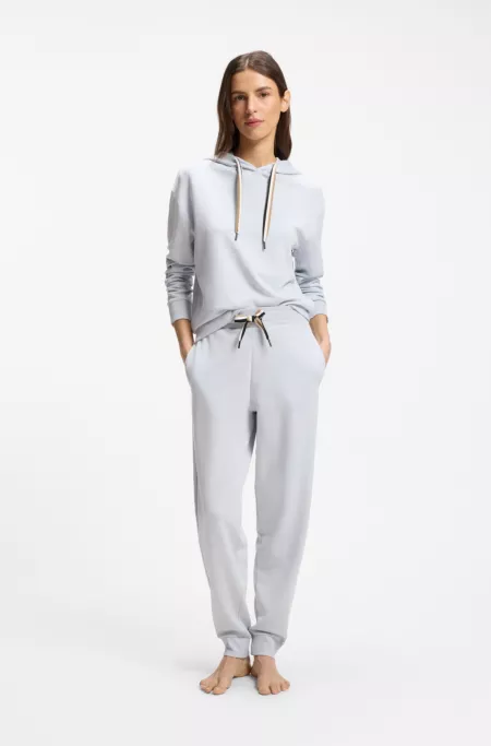 Cuffed tracksuit bottoms with signature-stripe drawcord