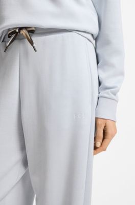 Cuffed tracksuit bottoms with signature-stripe drawcord, Light Purple