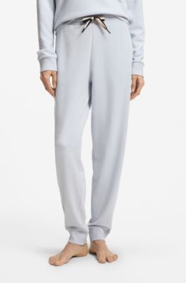 Cuffed tracksuit bottoms with signature-stripe drawcord, Light Purple