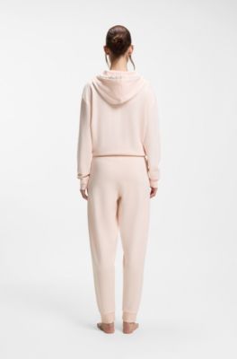Cuffed tracksuit bottoms with signature-stripe drawcord, Light Pink