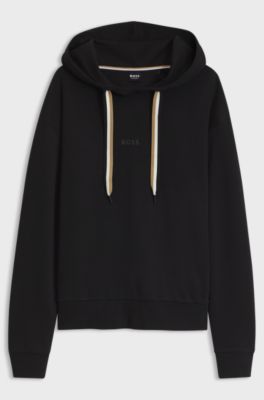 Logo-detail hoodie, Black