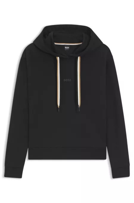 Logo hoodie with signature-stripe cords
