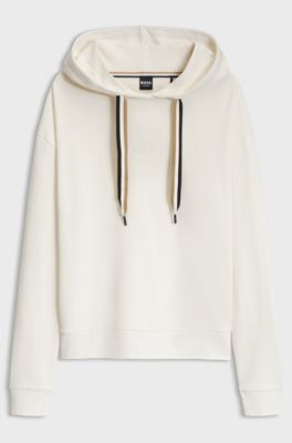 Logo-detail hoodie, Natural