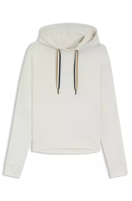 Logo-print hoodie with signature-stripe cords