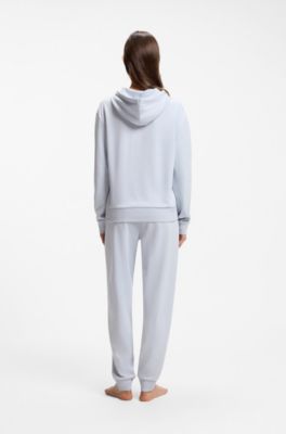 Logo hoodie with signature-stripe cords, Light Blue