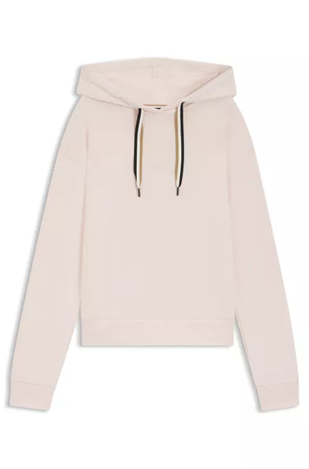 Regular-fit hoodie with signature-stripe cords