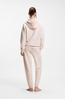 Logo hoodie with signature-stripe cords, light pink