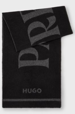 Wool-blend scarf, Black